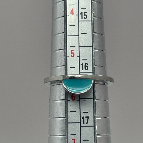 3 Southwestern Stackable Rings Silver Tone and Faux Turquoise - Picture 5 of 5